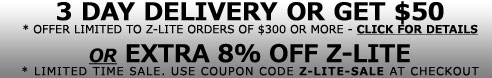 Receive your Z-Lite order in 3 days or get $50
