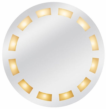 Round vanity mirror built in light